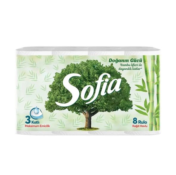 Sofia 3 Katlı 8'li Rulo Kağıt Havlu ürün görseli 1