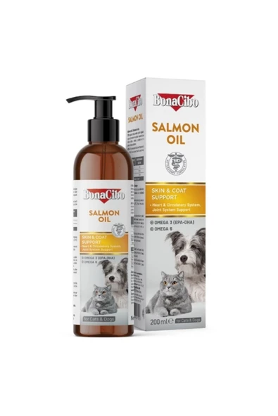 Bonacibo Somon Yağı 200 ml - Kedi ve Köpekler İçin Omega 3 & 6 Tüy ve Deri Destekleyici ürün görseli 1