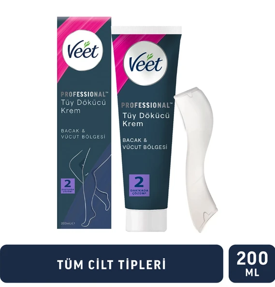 Veet Professional Tüy Dökücü Krem Tüm Cilt Tipleri İçin 200 ml ürün görseli 1