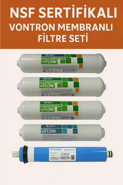 AQUA BELLA Purefer Su Arıtma Filtresi 5'li Vontron Membranlı Filtre Seti ürün görseli 1