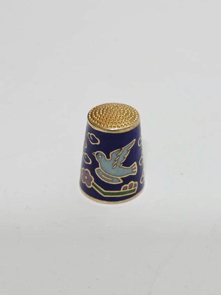 Antika Cloisonne Emaye Yüksük 25,45x19,70mm 053 ürün görseli 1