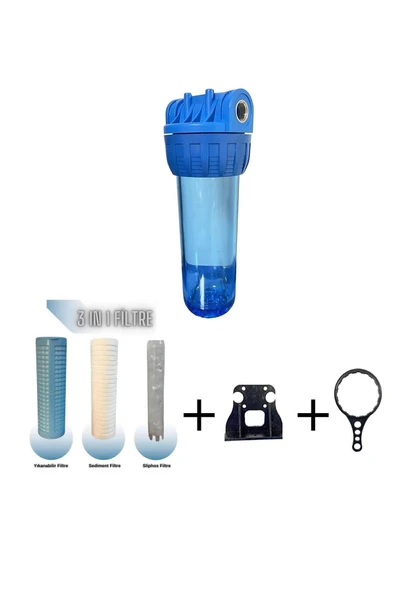 AQUA BELLA Tesisat Tipi 3ü Bir Arada (YIKANIR-SEDİMENT-SİLİFOZ) Filtresi ürün görseli 1
