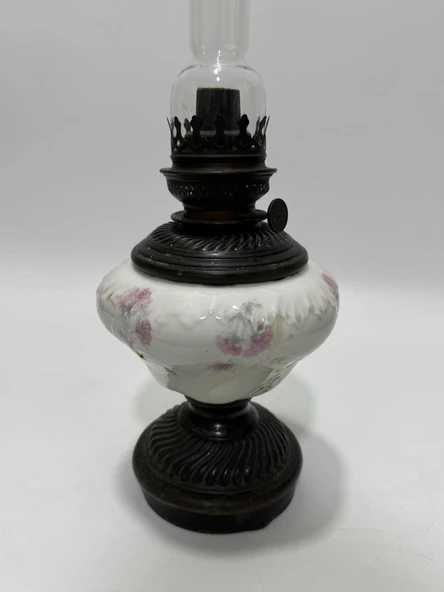 Antika Porselen Gaz Lambası 48cm - Resim 2