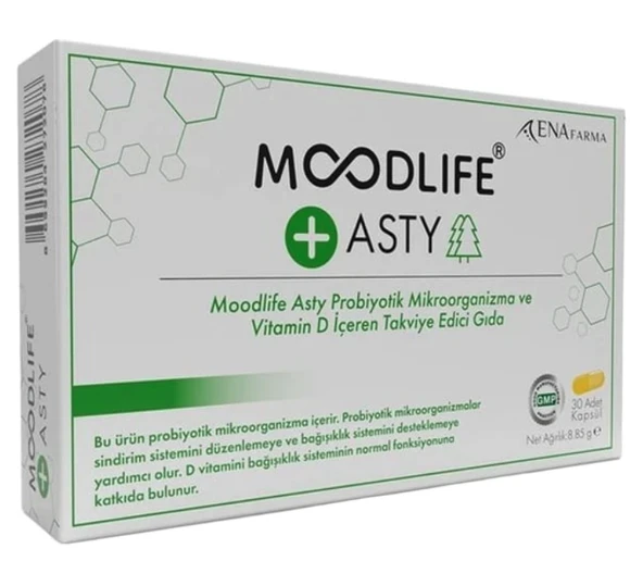 Moodlife Asty Probiyotik ve Vitamin D içeren Takviye Edici Gıda 30 Kapsül ürün görseli 1