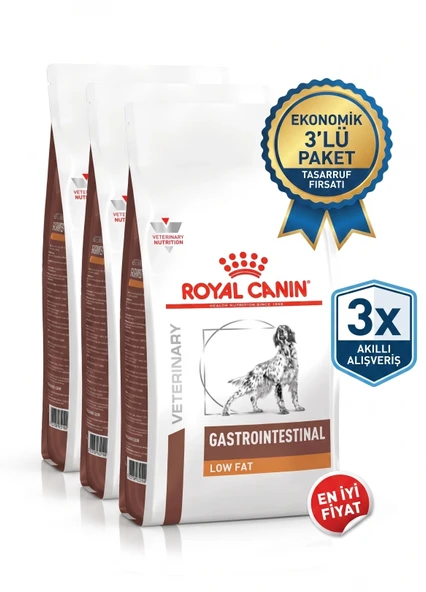 Royal Canin Gastrointestinal Low Fat Düşük Yağlı Yetişkin Köpek Maması 1.5 Kg x 3 Adet (Avantajlı Paket) ürün görseli 1