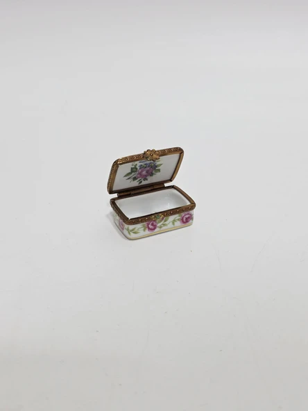 Antika Limoges Porselen Minyatür Kutu 3,5x2,8cm 100 ürün görseli 1