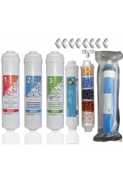AQUA BELLA Aqua Turco Tezgah Altı Kapalı Kasa Su Arıtma Cihazı 9 Aşama Inline Filtre Set ürün görseli 1