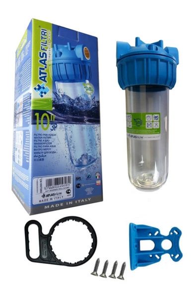 AQUA BELLA 3/4" 10" Inch Daire Girişi Boş Tekli Filtre Kabı ürün görseli 1