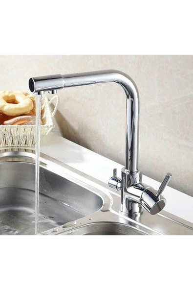 AQUA BELLA Su Arıtma Cihazı Için 3 Yollu Bataryalı Musluk ürün görseli 1