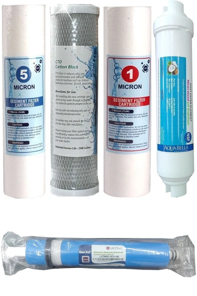 AQUA BELLA Reverse Osmosis Açık Su Arıtma Cihazı 5'li Filtre Seti 80 Gpd Membranlı ürün görseli 1