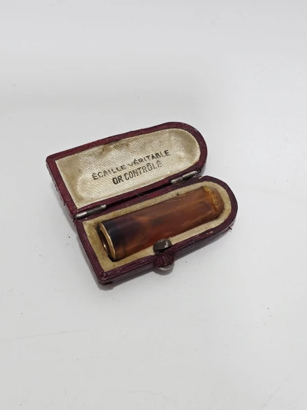 Antika Kehribar Altın Sigara Ağızlığı 4cm 3,8 Gram 056 ürün görseli 1