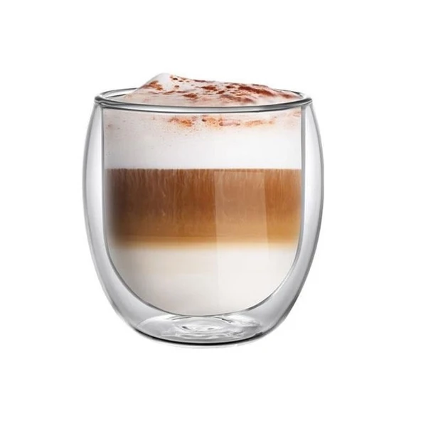 Leggno VTR7000DLGLT40 Vetro Çift Cidarlı Latte Bardağı 2'li 400 ml ürün görseli 1