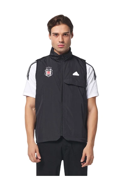 BEŞİKTAŞ ORİJİNAL LİSANSLI ADİDAS SİYAH SIFIK KOL YELEK ürün görseli 1