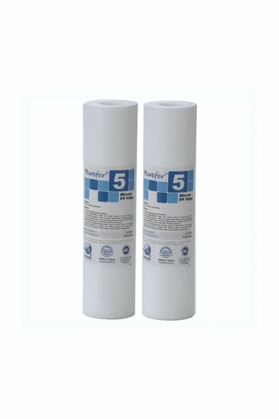 AQUA BELLA Nsf Onaylı Purefer Açık Kasa Su Arıtma Cihazlarına Uygun 10 Inç 5 Micron Sediment Filtre 2 Adet ürün görseli 1