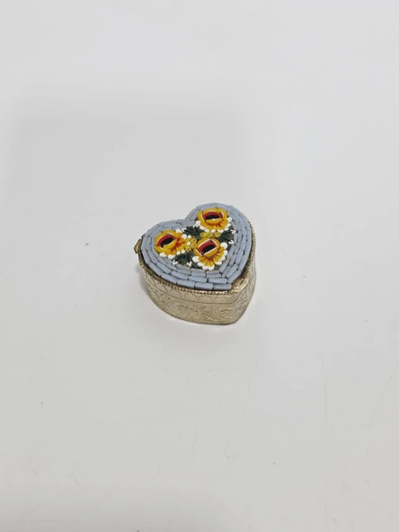 Antika İtalyan Mikro Mozaik Minyatür Kutu 3,5x3,5cm 112 ürün görseli 1