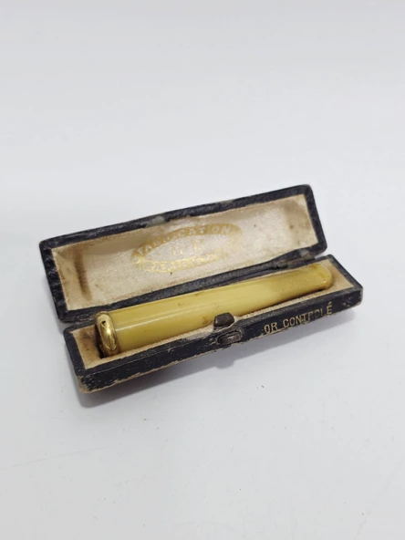 Antika Kehribar Altın Sigara Ağızlığı 5,50cm 5,30 Gram 037 ürün görseli 1