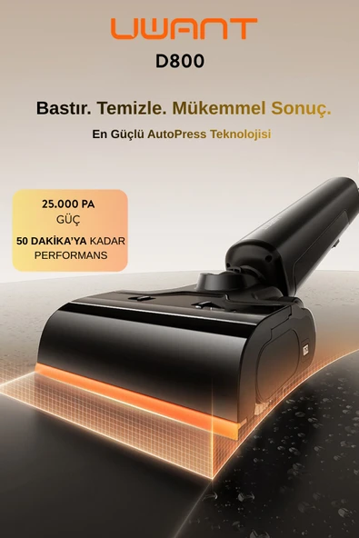 25.000 Pa Emiş Gücü ve Kendini Temizleyebilen Islak & Kuru Dikey Süpürge D800 ürün görseli 1