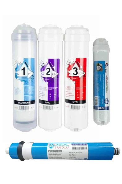 AQUA BELLA Su Arıtma Cihazı Filtresi Kapalı Kasa 5 Li Quick Filtre Seti ürün görseli 1