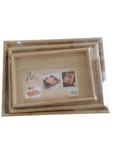 Mir 3'lü Bamboo Tepsi - Resim 3