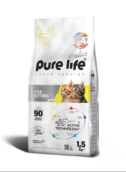 Pure Life Plus Tavuklu Yavru Kedi Maması 1,5 Kg ürün görseli 1