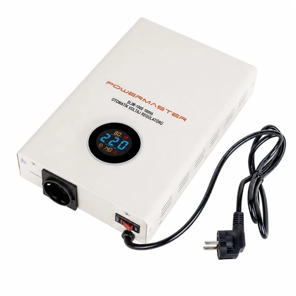 Powermaster SLIM-1000 Otomatik 1000 Watt Voltaj Kombi Regülatörü ürün görseli 1
