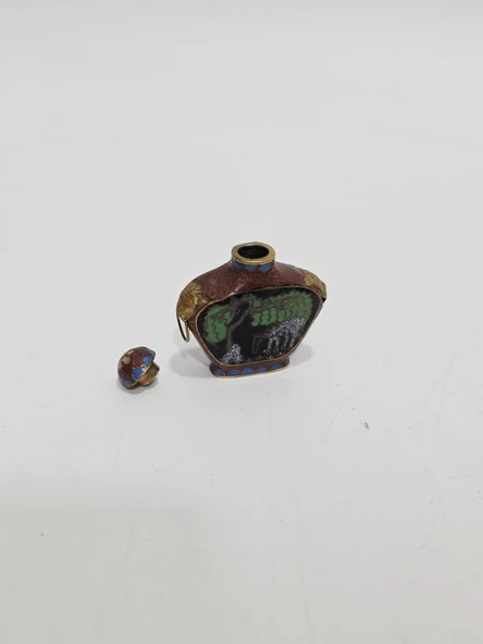 Antika Cloisonne Minyatür Matara 4x3,9cm 166 ürün görseli 1