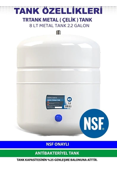 AQUA BELLA 8 Lt Su Arıtma Cihazı Çelik Tank Nsf Sertifikalı ürün görseli 1