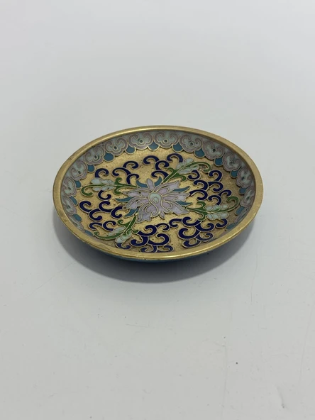 Antika Cloisonne Fincan Tabağı 8cm ürün görseli 1