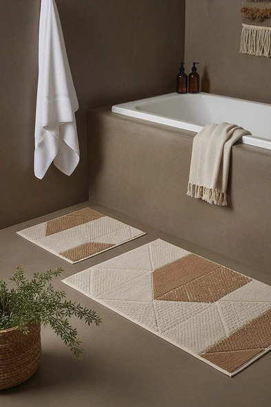 Terra Geometrik 2’li Banyo & Klozet Paspas Takımı ürün görseli 1