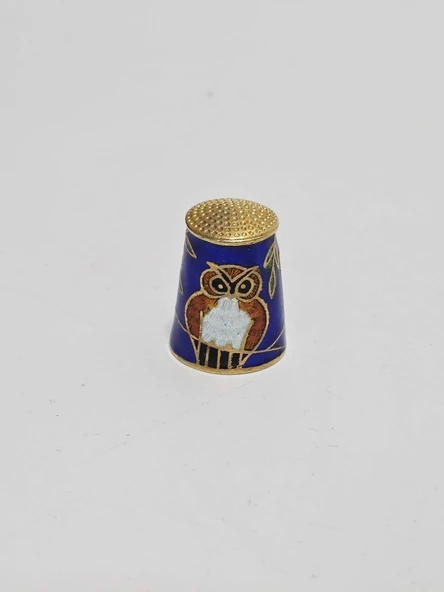 Antika Cloisonne Emaye Yüksük 27,85x21,30mm 037 ürün görseli 1