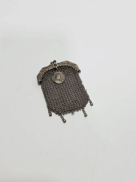 Jeanne D'Arc Fransız Gümüş File Para Kesesi 6x5cm ürün görseli 1