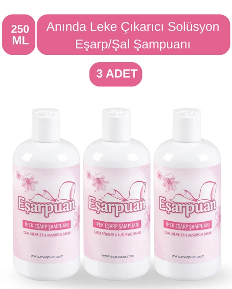 EŞARPUAN 3'lü Dev İpek Şal Eşarp Şampuanı Anında Leke Çıkarıcı Solüsyon Set (3 ADET) ürün görseli 1
