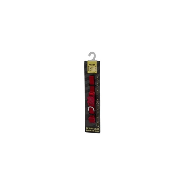 Cattie Güvenlik Tokalı Dokumadan El Yapımı Kedi Boyun Tasması 1x15-25cm - Red ürün görseli 1