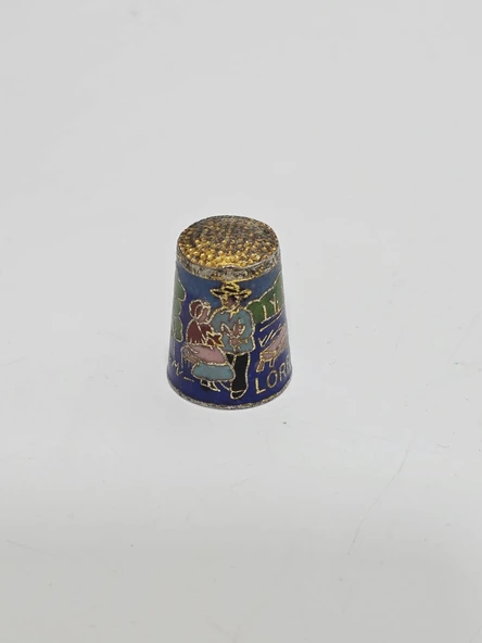 Antika Cloisonne Emaye Yüksük 24,30x18,75mm 052 ürün görseli 1