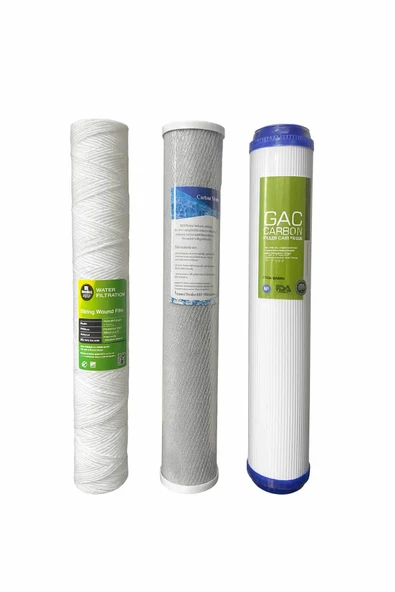AQUA BELLA Su Arıtma Filtresi 20" İplik Filtre - 20" CTO Karbon Blok Filtre 20" CTO Blok Karbon Filtre ürün görseli 1