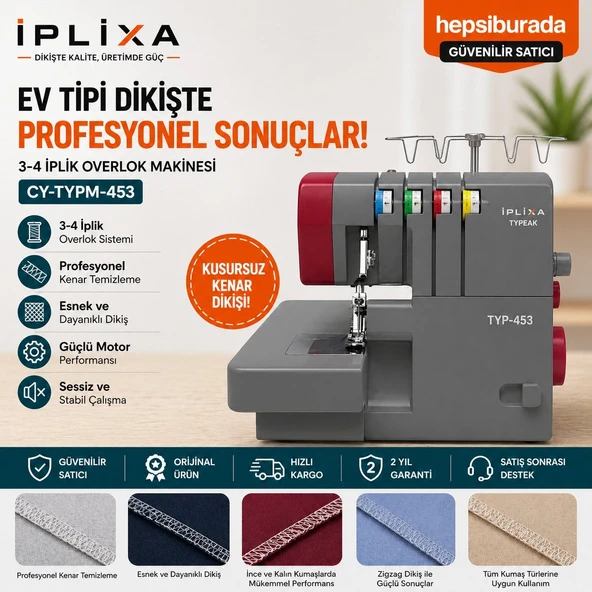 İPLİXA Typeak Overlok Makinesi 3-4 Iplik ürün görseli 1