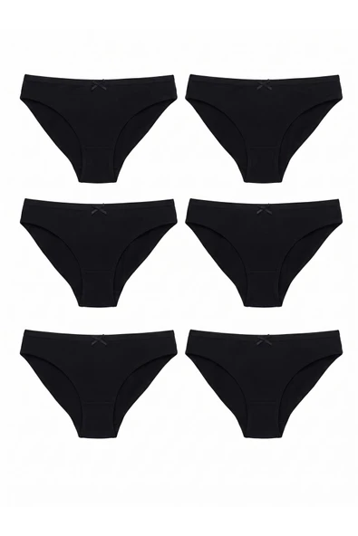 6'lı Tutku Kadın Pamuklu Fiyonklu İnce Bel Bikini Külot Seti ürün görseli 1