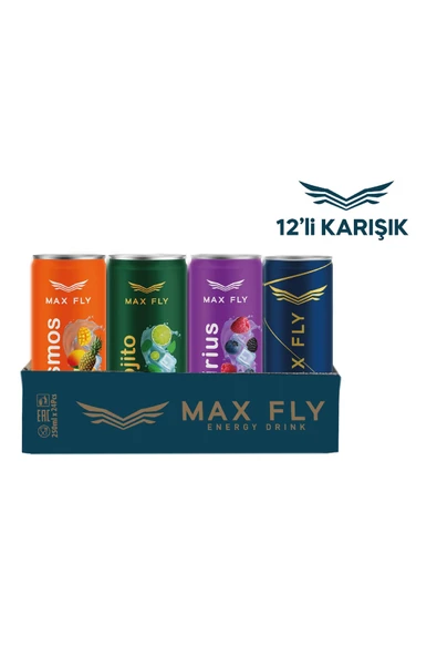 Max Fly Enerji İçeceği Karma Paket 250 ml 12 Adet ürün görseli 1