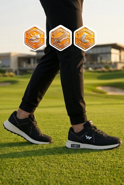 Walkway Siyah Hafızalı Taban Hafif Esnek Unisex Spor Ayakkabı Muveon M ürün görseli 1