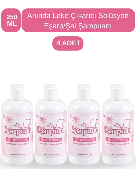 Eşarpuan 4'lü Dev Ipek Şal Eşarp Şampuanı Anında Leke Çıkarıcı Solüsyon Set (4 ADET) ürün görseli 1