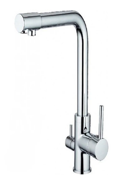 AQUA BELLA 3 Yollu Su Arıtma Cihazı Girişli Evye Bataryası ürün görseli 1