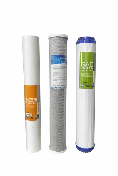 AQUA BELLA Su Arıtma Filtresi 20" PPS Sediment- CTO Karbon Blok - UDF Gac Karbon Filtre ürün görseli 1