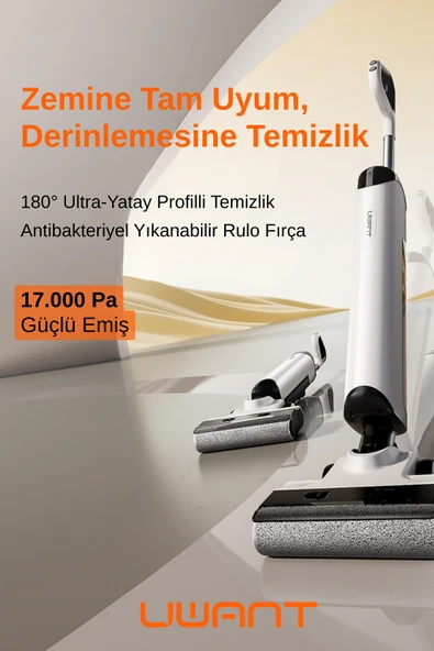 Uwant Islak & Kuru Otomatik Dikey Süpürge Beyaz D500 ürün görseli 1