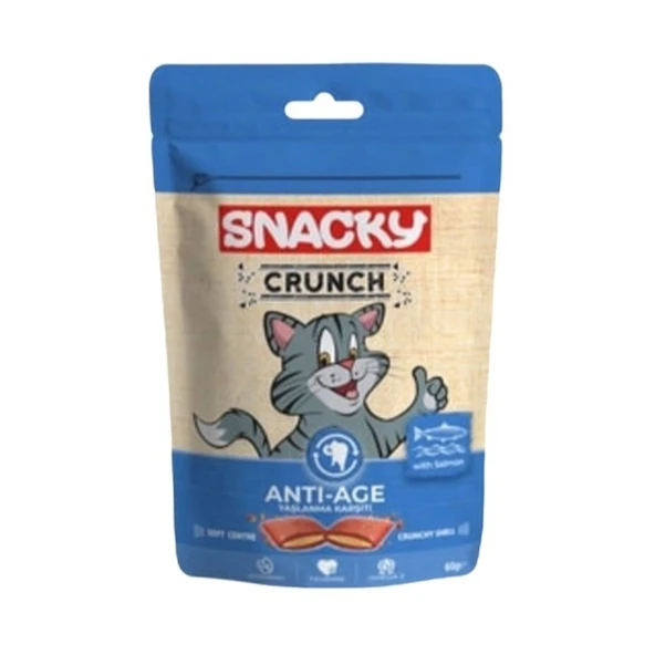 Snacky Crunch Anti-Age Somonlu Yaşlanma Karşıtı Kedi Ödülü ürün görseli 1