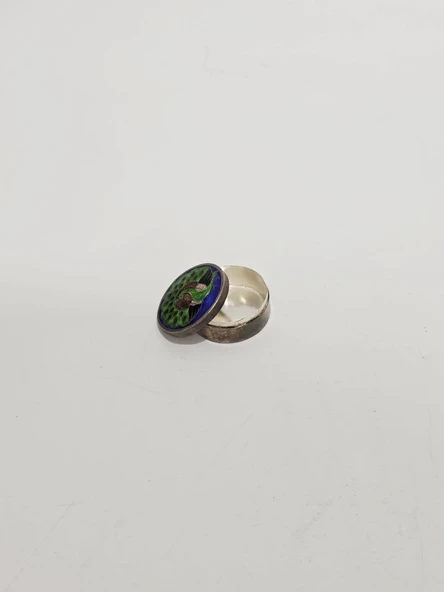 Antika Cloisonne Minyatür Kutu 3,2x1,3cm 074 ürün görseli 1