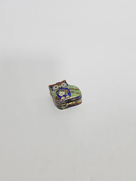 Antika Cloisonne Minyatür Kutu 3,5x3,2cm 083 ürün görseli 1