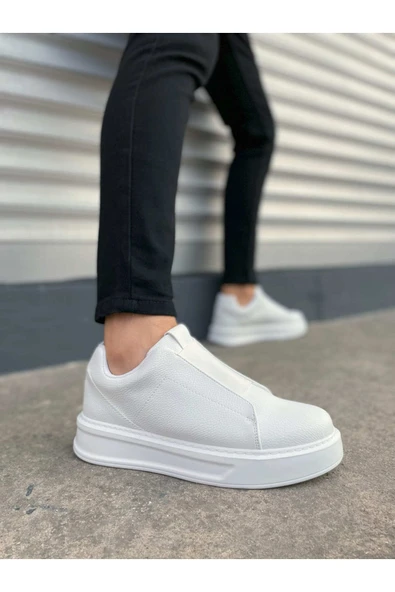 JY007 Alba Bağcıksız Cilt Erkek Günlük Sneaker Ayakkabı CBT Beyaz ürün görseli 1