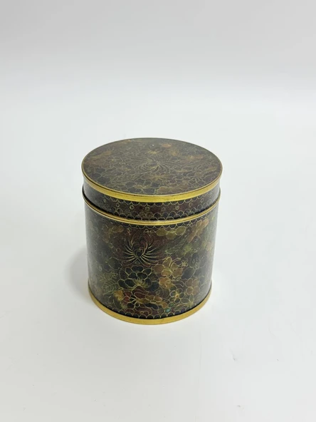 Antika Cloisonne Kapaklı Kutu 8x8,5cm ürün görseli 1
