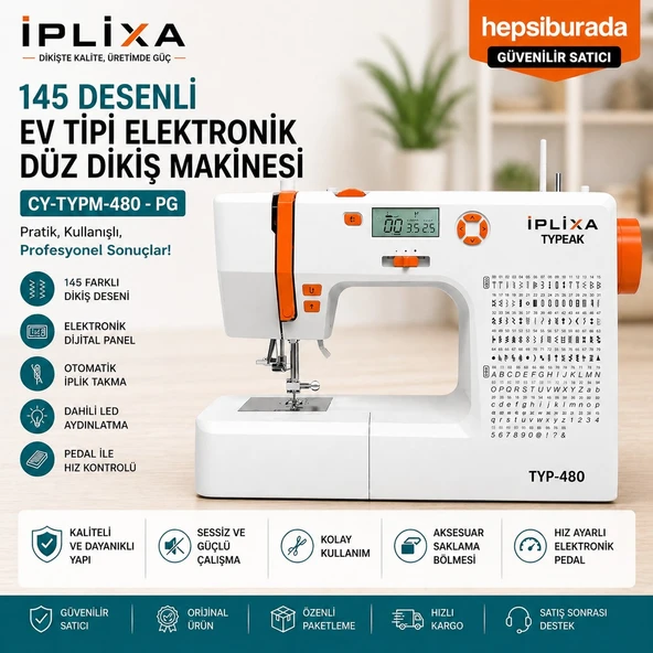 İPLİXA Typeak 145 Desenli Elektronik Dikiş Makinesi - CY-TYPM-480 ürün görseli 1