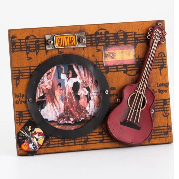 Dekoratif Metal Çerçeve Gitar Dekorlu ürün görseli 1